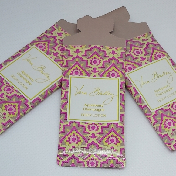 Vera Bradley Appleberry Champagne Travel Lotion Hand Cream Set of 3 - Picture 1 of 2